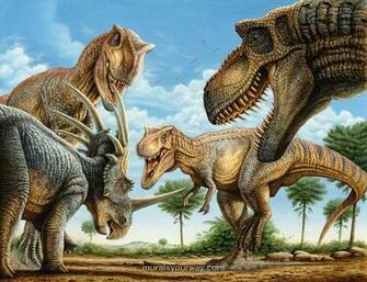 T Rex Attack Phil Wilson Acrylic