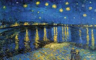 Starry Night Over The Rhone Wallpaper Vincent Van Gogh