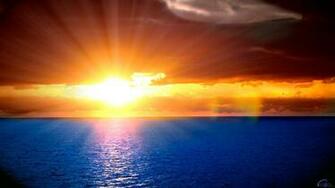 Wallpaper Orange Sunset In The Blue Sea X HDtv