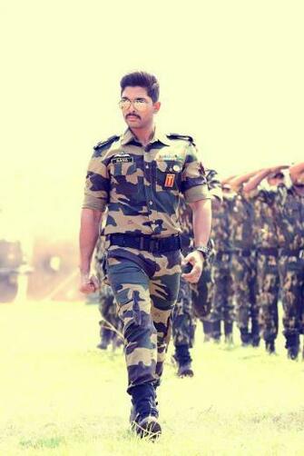 Stylish Army Man Allu Arjun In Wallpaper