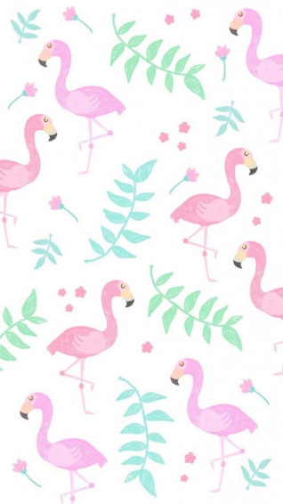 Pink Flamingos Girly iPhone Wallpaper Flowers On A White