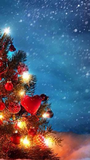 Christmas Tree In Snow iPhone 5s 5c Wallpaper