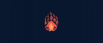 Wallpaper Paws Campfire Minimal Abstract