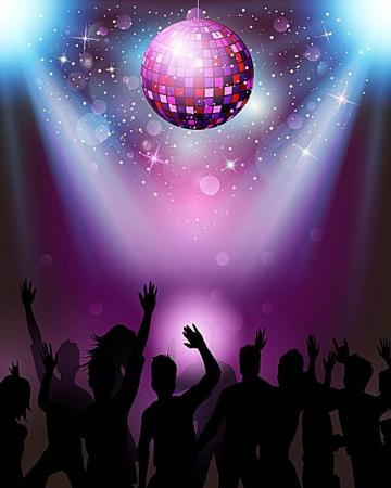 Vector Bar Nightclub Revelers Background Glare Dance