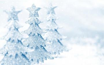 Wonderful White Christmas Tree Crystals Snowflakes