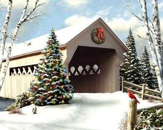 Net Winter Skies Christmas Scenes Wallpaper Image