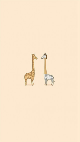 Cute Giraffe Yellow Animal Minimal iPhone Wallpaper