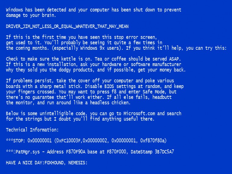 Blue Screen Of Death Wallpaper