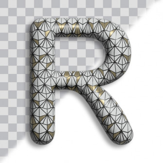 3d Letter R Made Wallpaper Wireframe Pattern