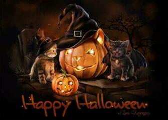 Happy Halloween Cat Cute Wallpaper HD