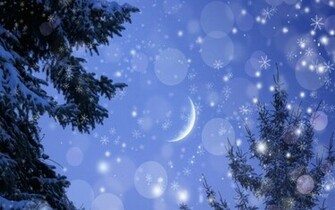 HD Snowy Winter Night Wallpaper