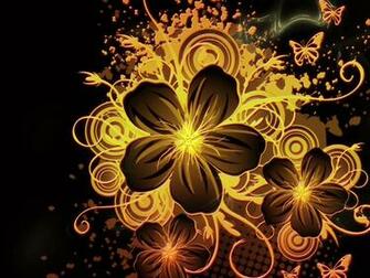 Flowers On Black Google Skins Background