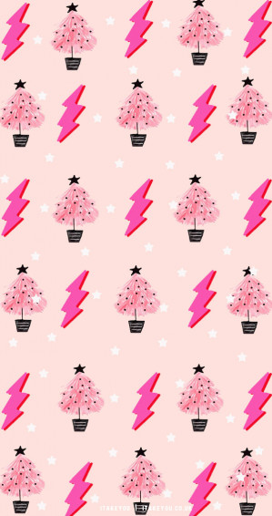 Preppy Christmas Wallpaper Ideas Pink Lightnings