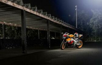 Wallpaper Night Motorcycle Canopy Honda Bike Repsol
