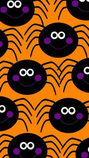 Cute Halloween Spider Phone Wallpaper Lockscreen
