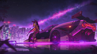 Anime Girl Cyberpunk Ride 4k Wallpaper By OmegaHD