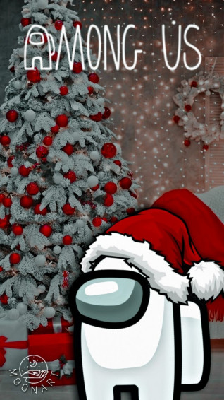 Wallpaper Among Us iPhone Christmas