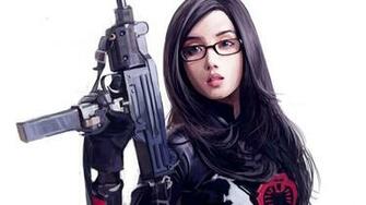 Girls With Guns HD Wallpaper Cute Expression