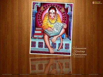 Hanuman Reading Ramayana Wallpaper