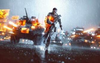 Game Battlefield Wallpaper Met Een Rennende Soldaat