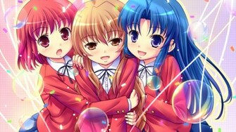 Wallpaper Anime Girls Cute Smile Hug Full HD