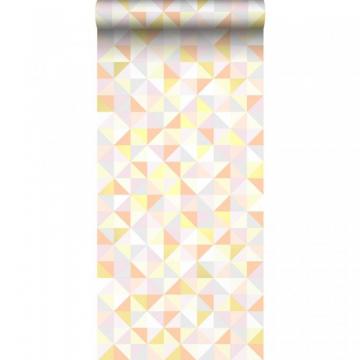 Wallpaper Triangles Pastel Powder Pink Peach Orange