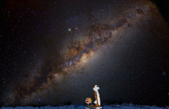 Wallpaper Cartoons Outer Space Night Calvin And Hobbes