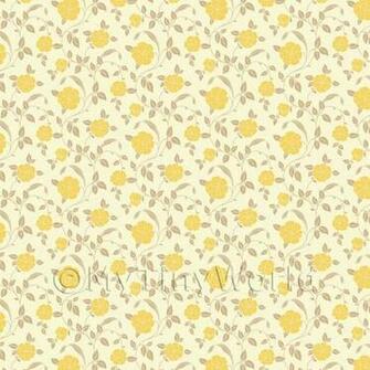 Terms Dolls House Miniature Wallpaper Flowers Yellow Design