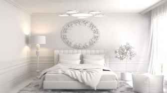 Wallpaper Interior Design Bedroom Bed White Style UHD 4k