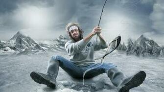Ice Fishing Wallpaper Artistic