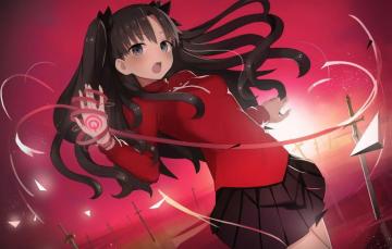 Wallpaper Girl Tape Magic Rin Tohsaka Fate Stay Night