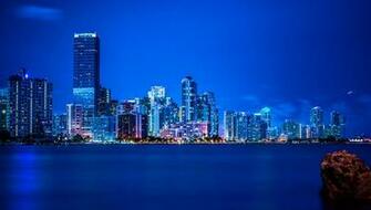 Florida Lights Panorama Night Miami Vice City Fl