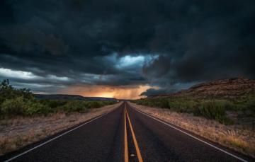 Wallpaper Road Asphalt Clouds Storm Nature The