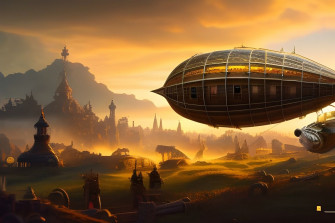 Airship At Dawn Ai Generated Artwork Nightcafe Creator