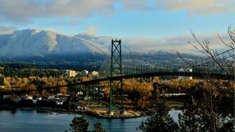 City Northshore With Lions Gate Bridge Desktop Wallpaper Nr
