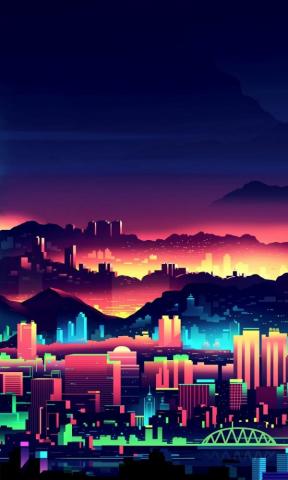 Neon City Wallpaper For Desktop And Mobiles HD