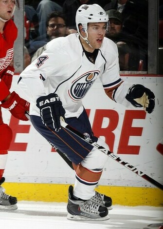 Taylor Hall Of The Edmonton Oilers Skates Against