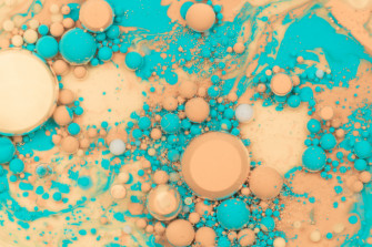 Abstract Bubble 4k Beige Blue Rare Gallery HD Wallpaper
