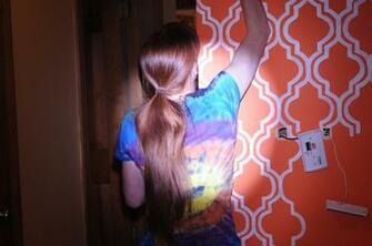 My Living Room Makeover Quatrefoil Moroccan Painted Wallpaper The