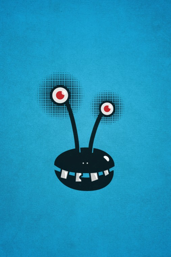 My Grinning Mind Funny Halftone Alien Monster