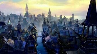 Jrr Tolkien The Hobbit Fictional Citys Landscapes Rooftops Wallpaper