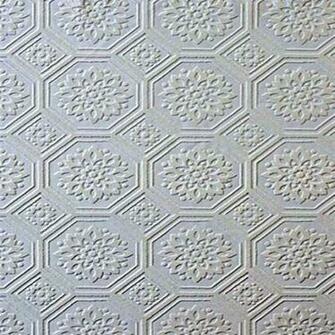 Paintable Wallpaper Embossed Octagon Tiles Look Heavy Textured
