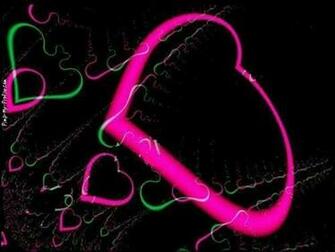 Neon Green Pink Hearts Background Pimp My Profile