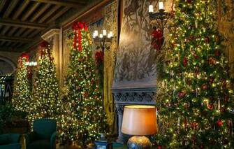 Wallpaper Holiday Tree New Year Lamp Elegant Embellished