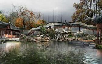 Chinese Garden Design 3d Wallpaper City