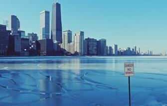 Wallpaper Winter The Sky City Ice Skyscrapers Chicago