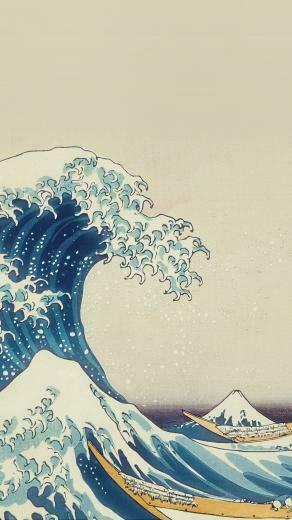 Cool Wave Art Hokusai Painting Classic Illustration iPhone6