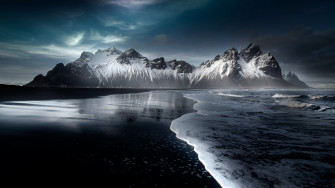 Wallpaper 4k Hofn Austurland Snow Beach