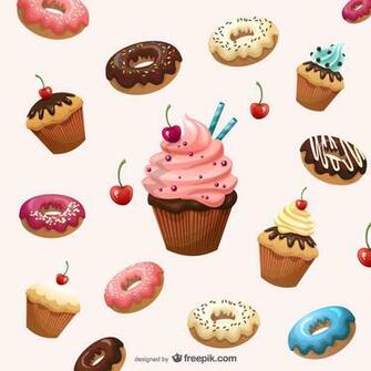 Postre Dibujos Animados Fondo Vector De Material