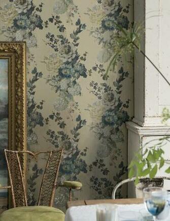 Seraphina Tapet Fr N Designers Guild Dg220 Blue Floral